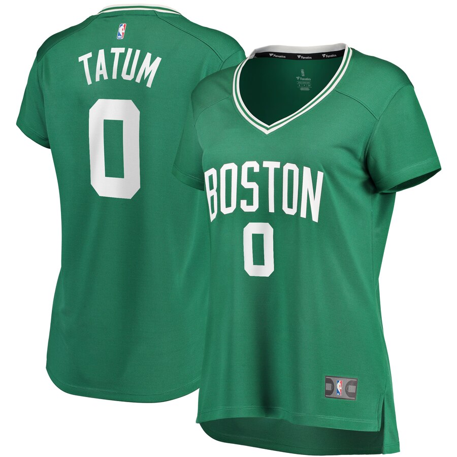 Women's Boston Celtics Jayson Tatum #0 Fast Break Fanatics Branded Icon Edition Replica Player Black Jersey 2401RNLY